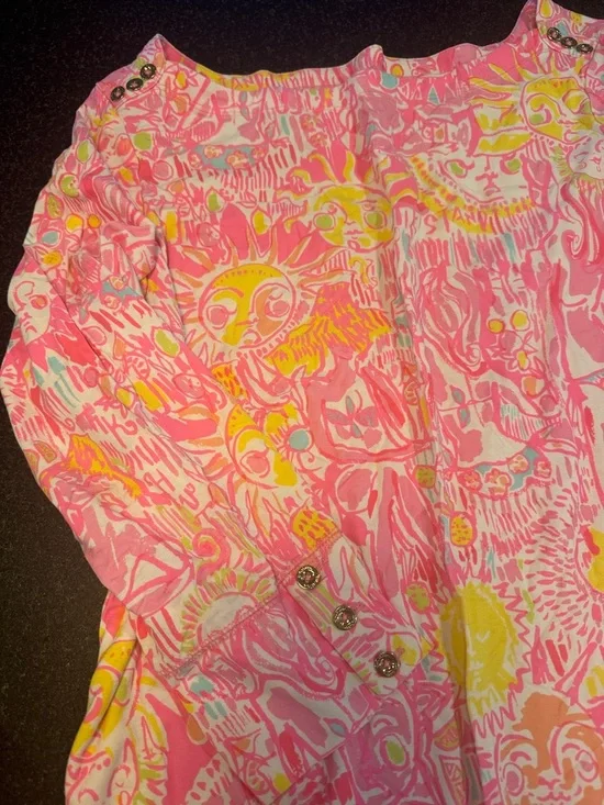 Lilly Pulitzer Pink Yellow Sunburst Print Women's Dress - Picture 2 of 3